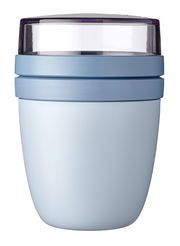 Hellblauer Lunchpot Ellipse Mini mit transparentem Deckel, Frontalansicht