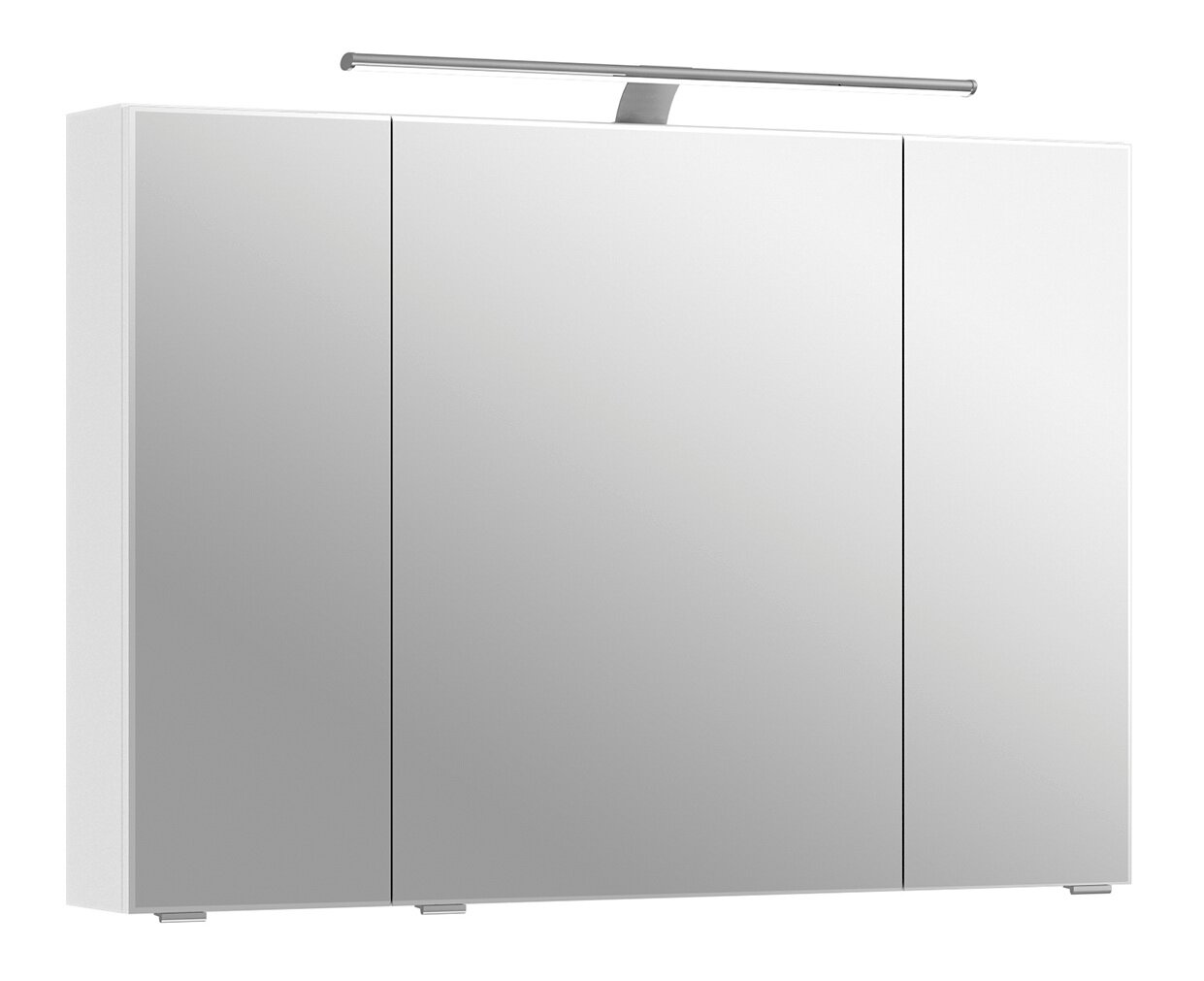 Pelipal Spiegelschrank SERIE 6005 SPRINT Moderner Spiegelschrank mit drei Türen und integrierter Beleuchtung, seitliche Perspektive