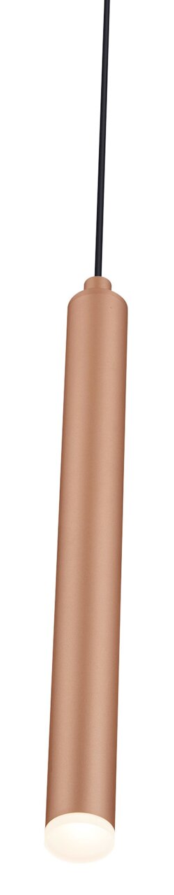 Moderne hanglamp CALINA in cilindrische vorm, koperkleurig, zijaanzicht