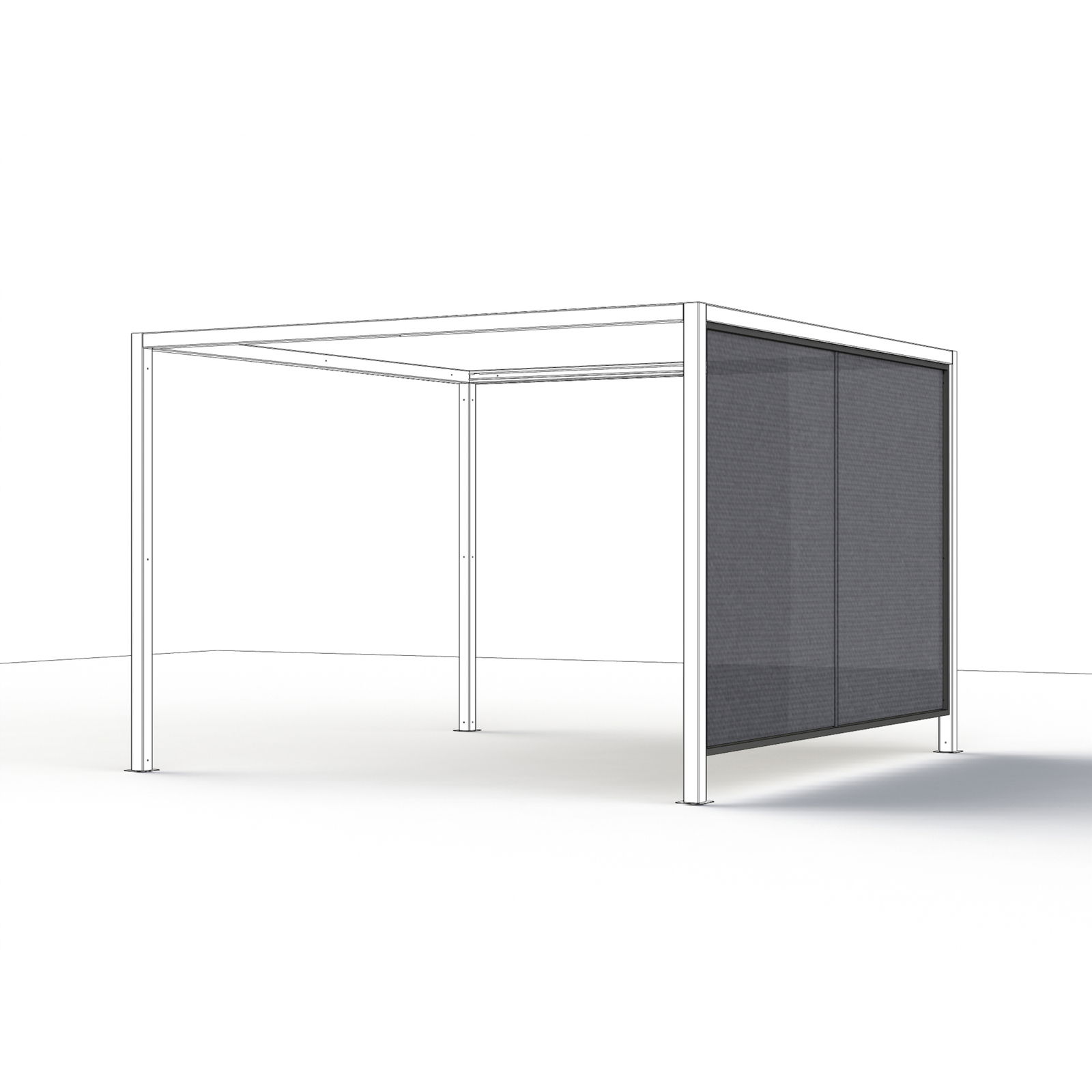 Moderner Sichtschutz Ranotex in einem minimalistischen Design, seitliche Perspektive