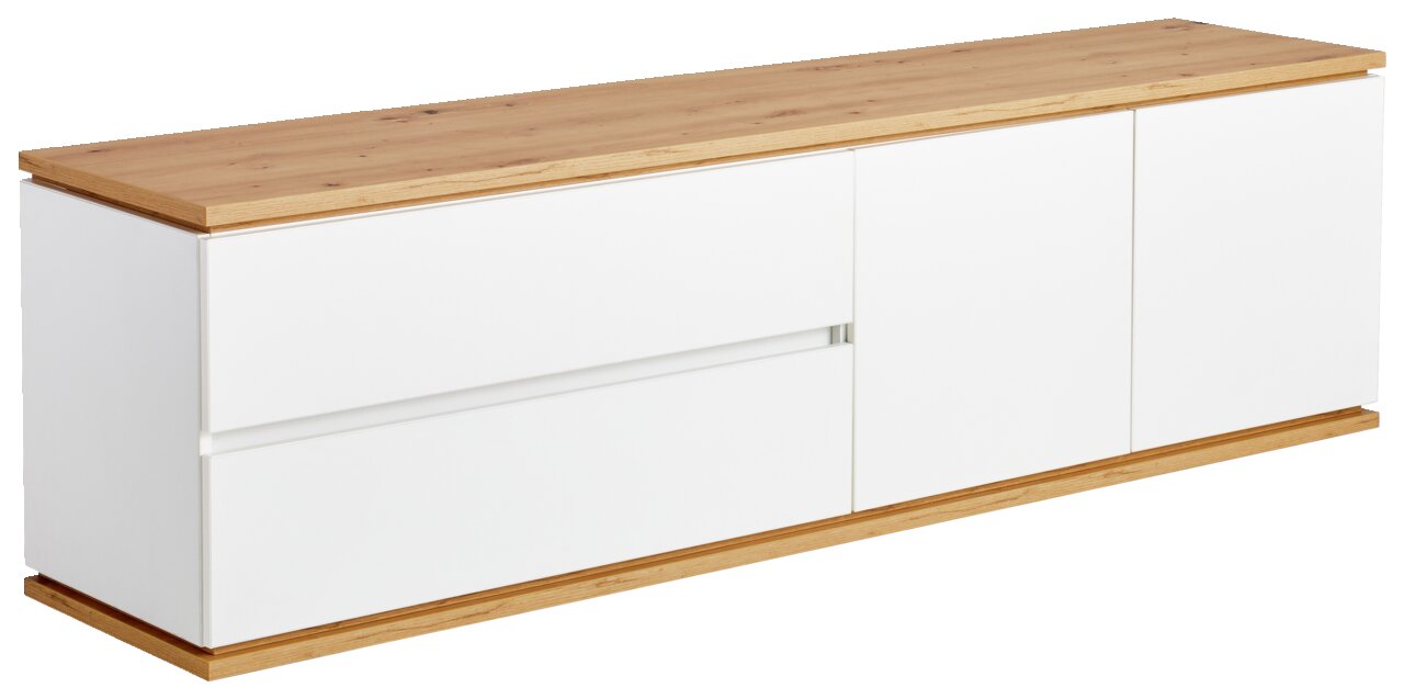 XORA Tv-kast YAMAEL TV-lowboard XORA YAMAEL in wit met houten afwerking, zijaanzicht