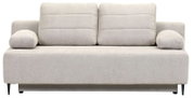 Beige functionele bank met twee rugkussens en armleuningen, vooraanzicht