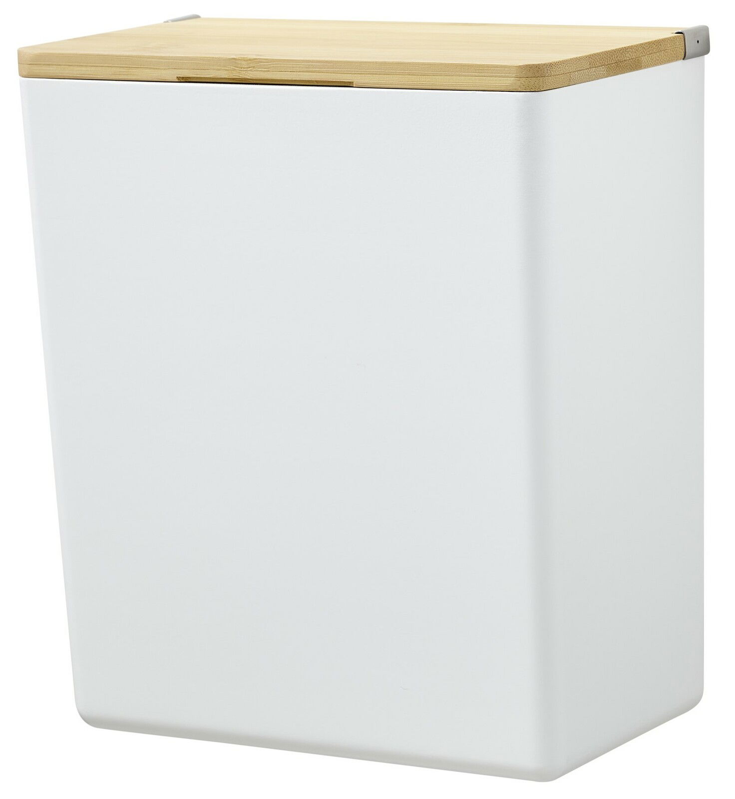 Tesa Aufbewahrungsbox BABOO Weiße Aufbewahrungsbox mit Holzdeckel, seitliche Perspektive