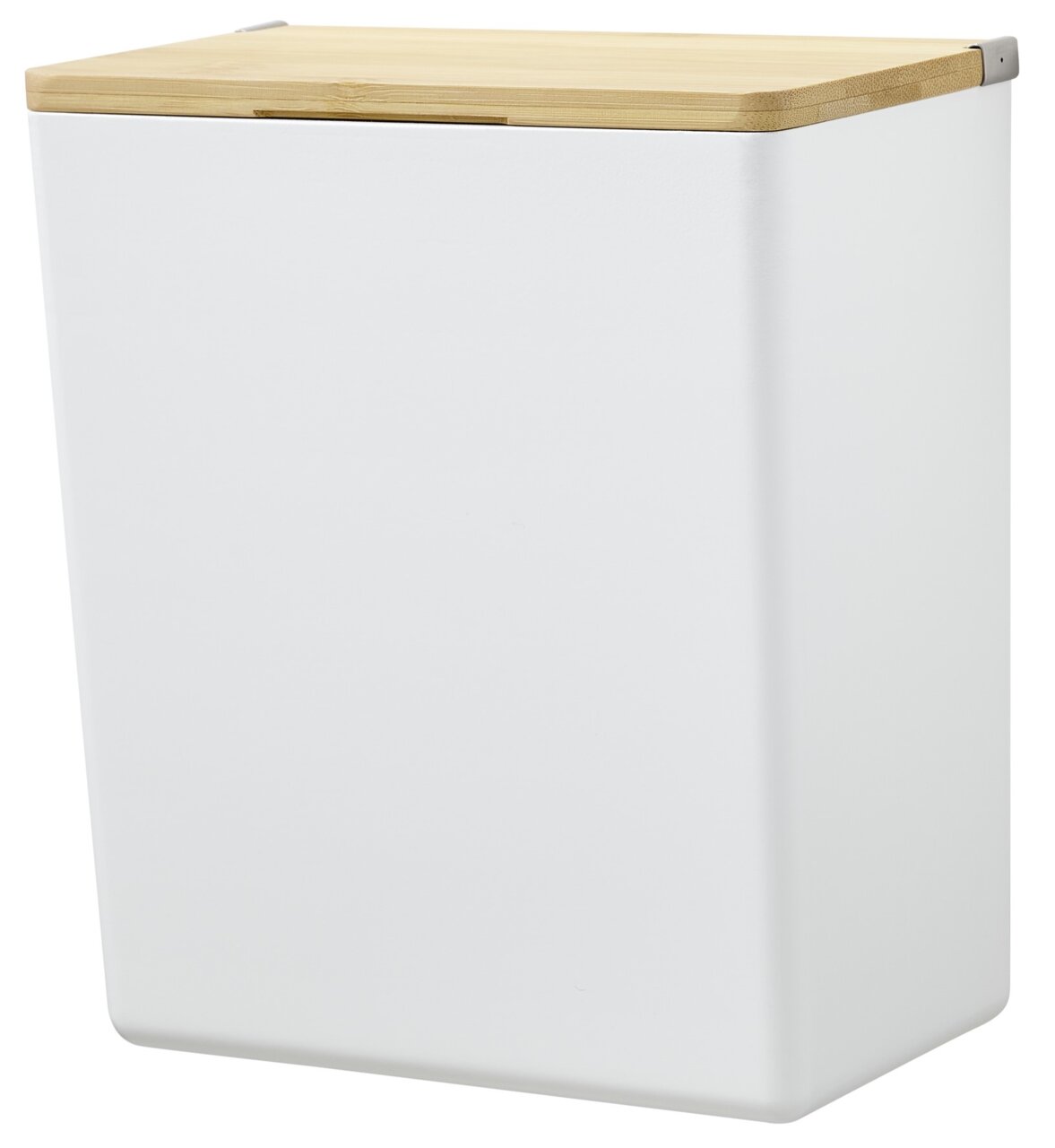 Tesa Opbergdoos BABOO Weiße Aufbewahrungsbox mit Holzdeckel, seitliche Perspektive