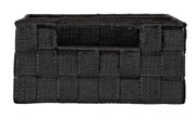 Schwarzer Badorganizer Adria mit Griff, aus geflochtenem Material, Vorderansicht
