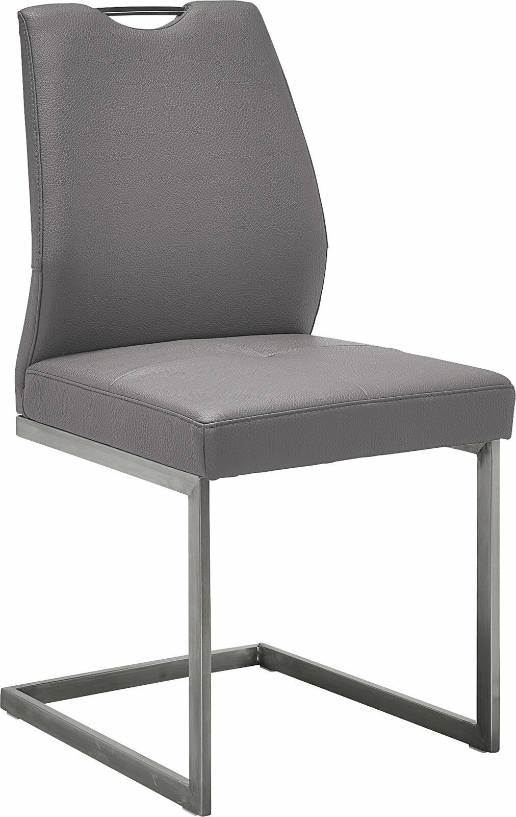 Dieter Knoll Schwingstuhl LIMONE Grauer Schwingstuhl mit Metallgestell, seitliche Perspektive