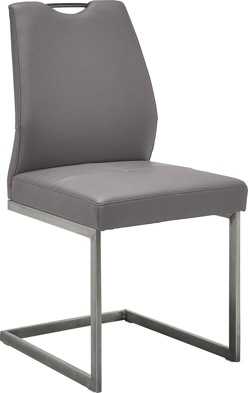 Dieter Knoll Schwingstuhl LIMONE Grauer Schwingstuhl mit Metallgestell, seitliche Perspektive