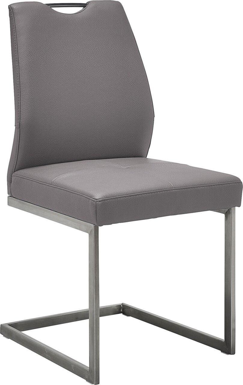 Dieter Knoll Schwingstuhl LIMONE Grauer Schwingstuhl mit Metallgestell, seitliche Perspektive