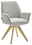 Musterring Armlehnstuhl MR TIAMA Moderner Armlehnstuhl mit hellgrauem Stoffbezug und Holzbeinen, seitliche Perspektive