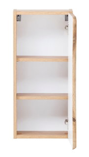 Hängeschrank aus Holz mit geöffneter Tür, Frontansicht