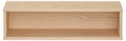 Rechteckige Wandbox aus hellem Holz, frontal betrachtet.