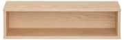 Rechteckige Wandbox aus hellem Holz, frontal betrachtet.