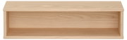 Rechteckige Wandbox aus hellem Holz, frontal betrachtet.