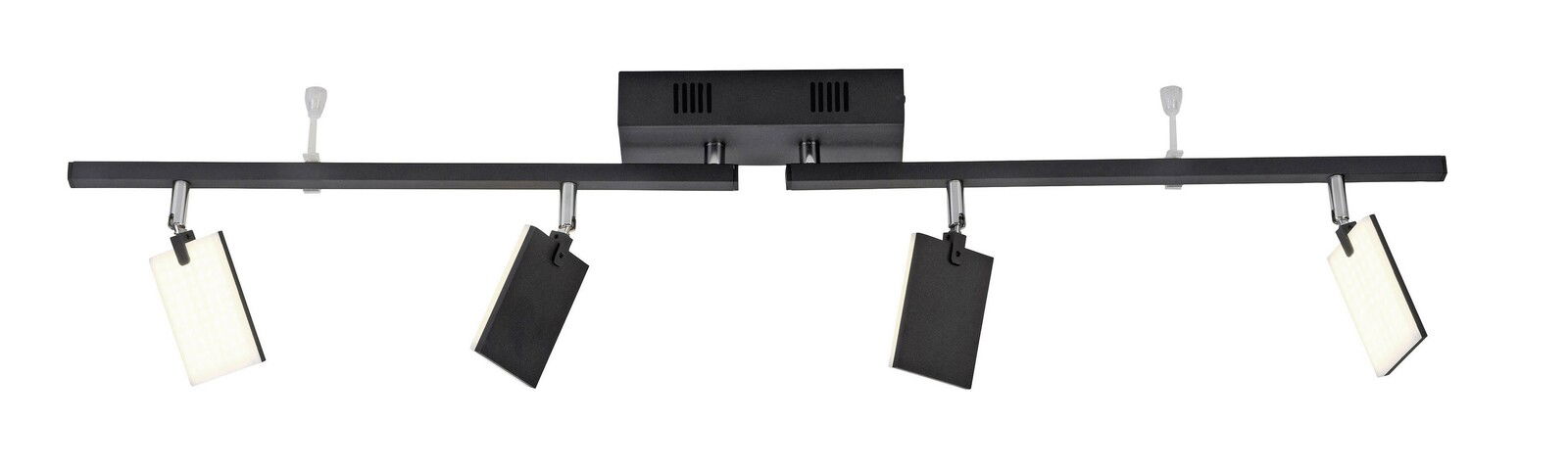 Neuhaus Pure Deckenleuchte PURE Moderne Deckenleuchte PURE MIRA von Paul Neuhaus mit vier rechteckigen, verstellbaren Leuchtflächen, Ansicht von unten.