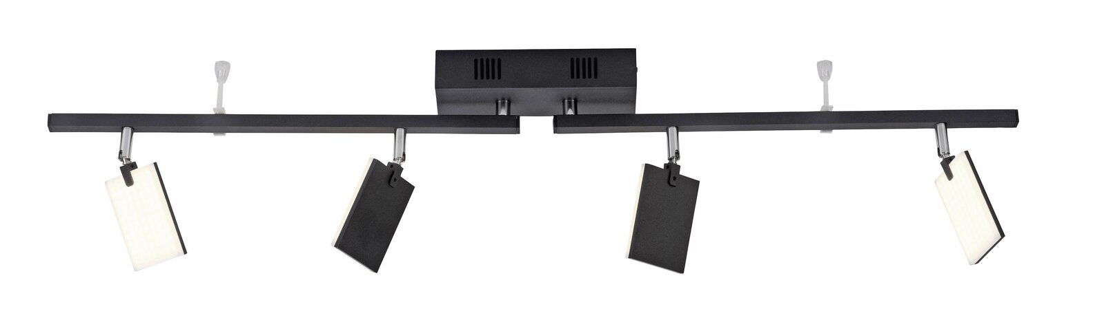 Neuhaus Pure Deckenleuchte PURE Moderne Deckenleuchte PURE MIRA von Paul Neuhaus mit vier rechteckigen, verstellbaren Leuchtflächen, Ansicht von unten.