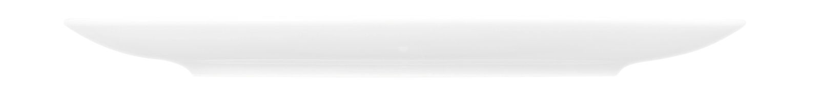 Seitenansicht eines weißen, runden Frühstückstellers mit einem Durchmesser von 22,5 cm, Modell AMINA von Seltmann Weiden.