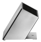 Silberner Messerblock unbestückt, seitliche Perspektive