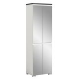 Moderner Schuhschrank mit Spiegel, seitliche Perspektive