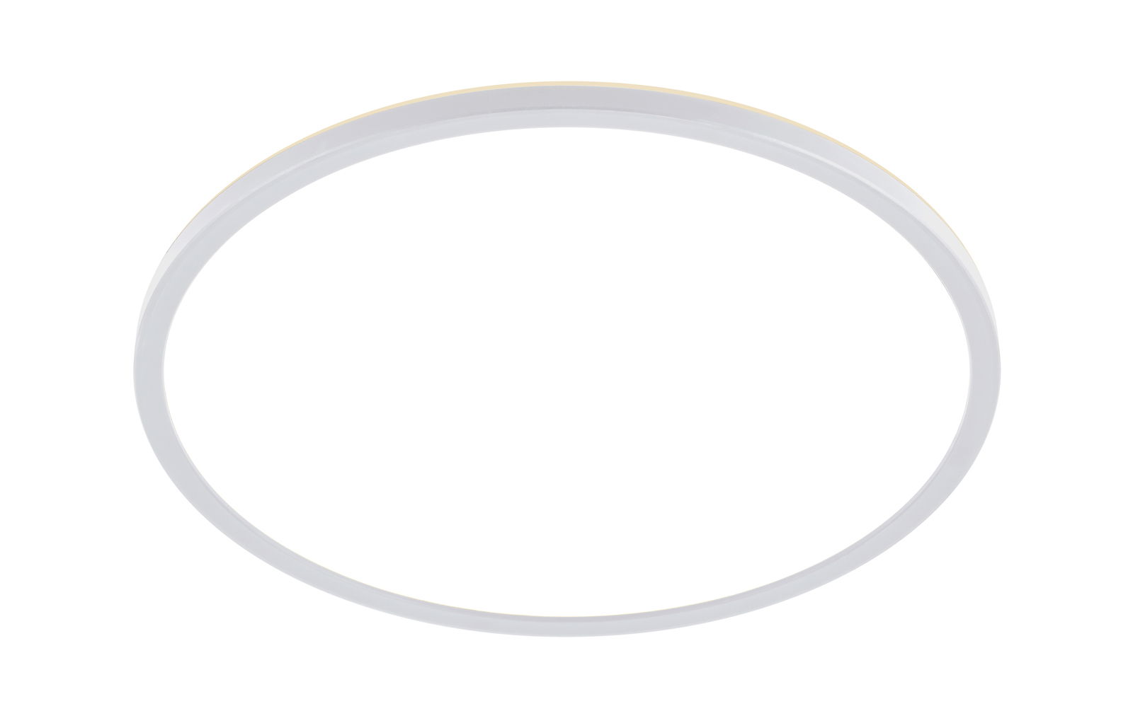 Runde LED-Deckenleuchte aus der Seitenperspektive