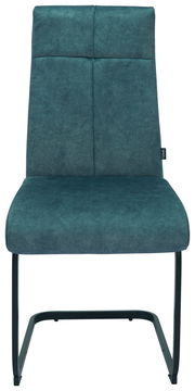 Moderner Schwingstuhl in Petrolfarbe, Vorderansicht