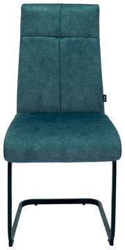 Moderner Schwingstuhl in Petrolfarbe, Vorderansicht