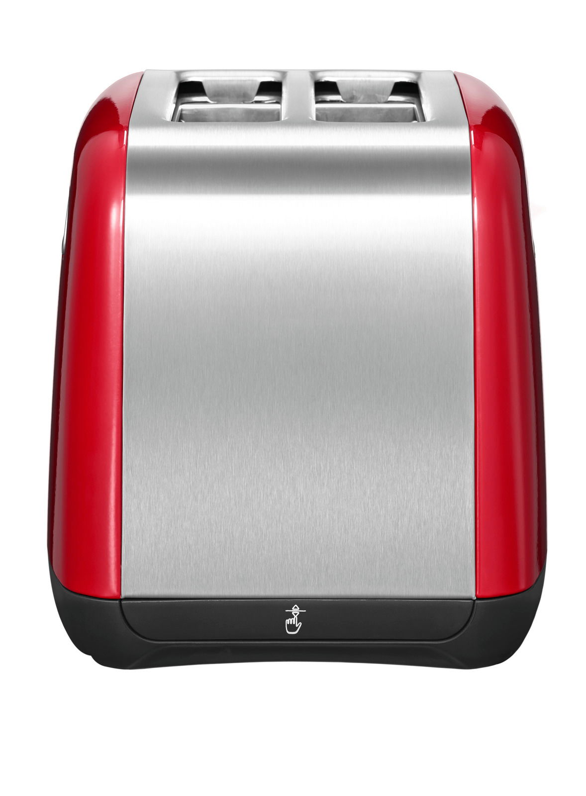 Roter und silberner 2-Scheiben-Toaster von Kitchen Aid, Vorderansicht