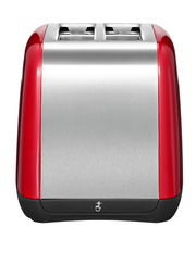 Roter und silberner 2-Scheiben-Toaster von Kitchen Aid, Vorderansicht