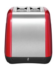 Roter und silberner 2-Scheiben-Toaster von Kitchen Aid, Vorderansicht