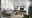 Set one by Musterring TV-Lowboard SET ONE LANCASTER Modernes Wohnzimmer mit grauem Sofa, Couchtisch, TV-Lowboard und Vitrinen in einem hellen Raum mit großen Fenstern, Blick von der Seite.
