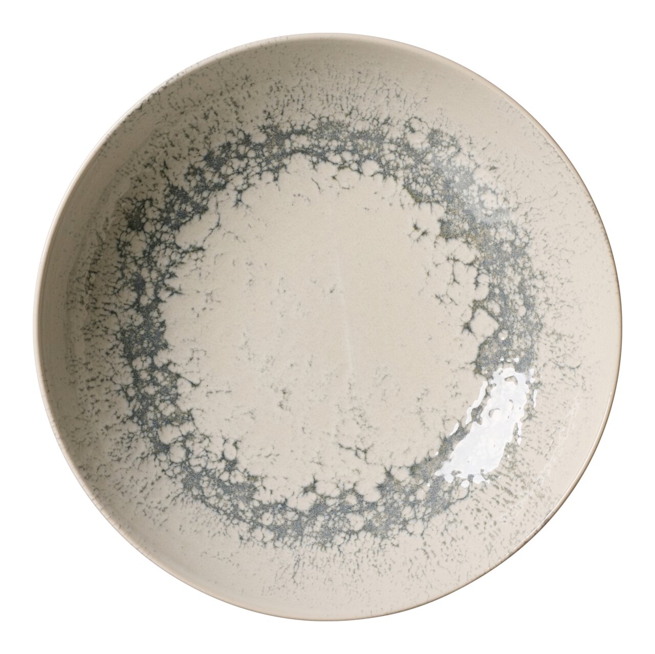 Suppenteller Cecina 21cm in Grau mit einzigartigem Muster, Draufsicht