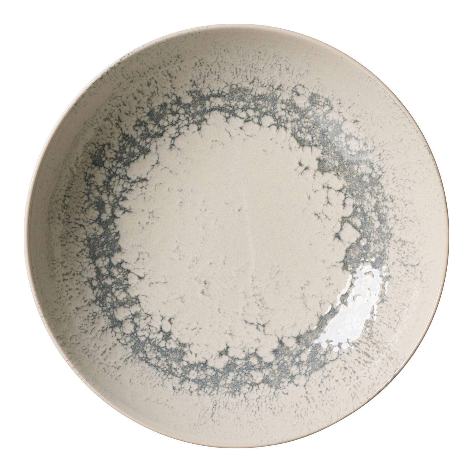 Suppenteller Cecina 21cm in Grau mit einzigartigem Muster, Draufsicht