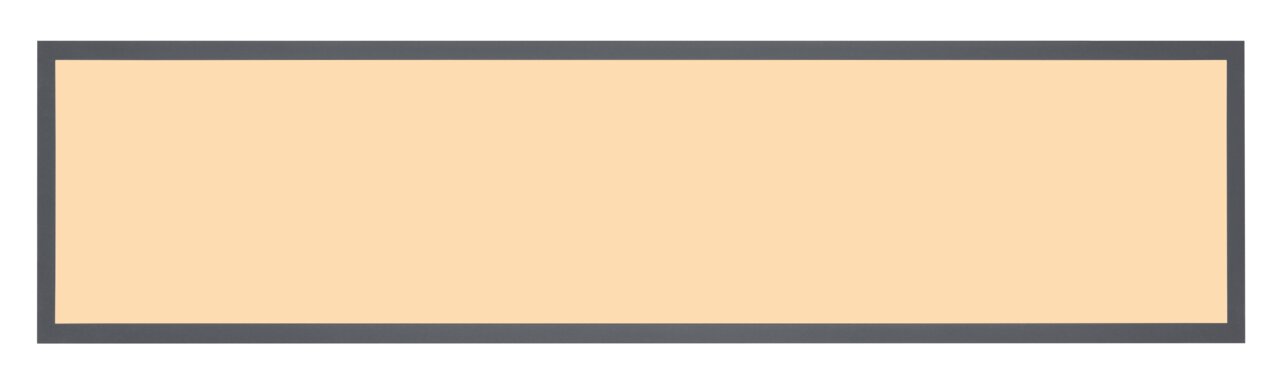 Rechteckige Deckenleuchte mit schwarzem Rahmen, Ansicht von vorne