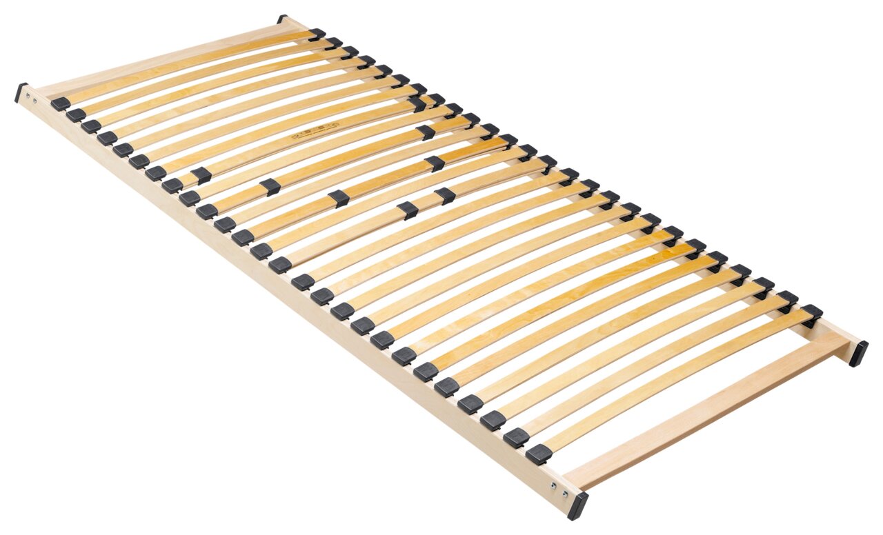 Lattenrost NV 120 x 200 cm aus Holz mit verstellbaren Leisten, seitliche Perspektive