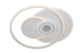 Moderne LED-Deckenleuchte mit kreisförmigem Design, seitliche Perspektive