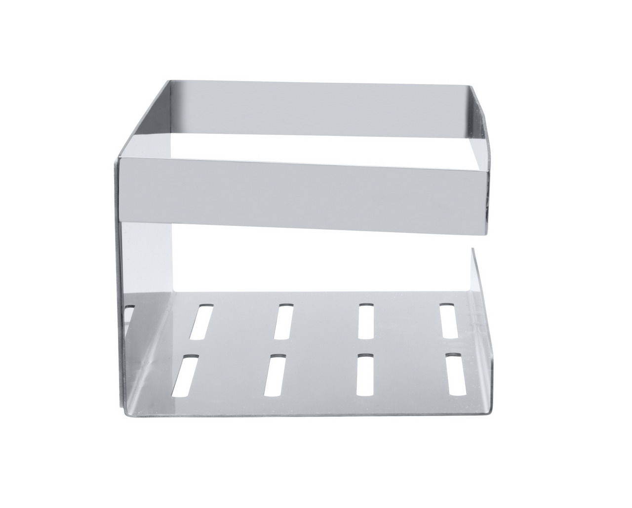 Glänzende Wandablage Meleto aus Metall, frontale Perspektive