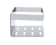 Glänzende Wandablage Meleto aus Metall, frontale Perspektive