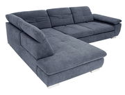 Graue Polsterrundecke in L-Form, Perspektive von vorne links