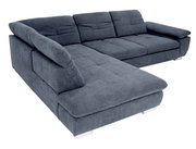 Graue Polsterrundecke in L-Form, Perspektive von vorne links