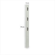 Garderobenleiste mit drei Haken, vertikale Perspektive, Maße 170 cm hoch und 15 cm breit