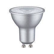 Zilverkleurige ledlamp met GU10-fitting, zijaanzicht