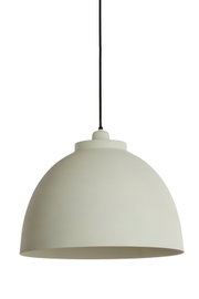 Hanglamp KYLIE in wit, zijaanzicht, met een strak, modern ontwerp.