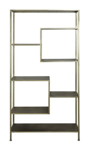 Metallregal mit offenem Design, frontal abgebildet, 101x36x200 cm, ideal für moderne Wohnräume.