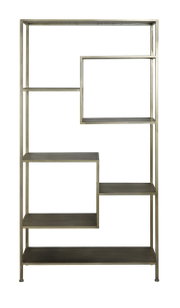 Metallregal mit offenem Design, frontal abgebildet, 101x36x200 cm, ideal für moderne Wohnräume.
