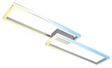 Moderne LED Deckenleuchte in Aluchrom mit rechteckigem Design, seitliche Perspektive