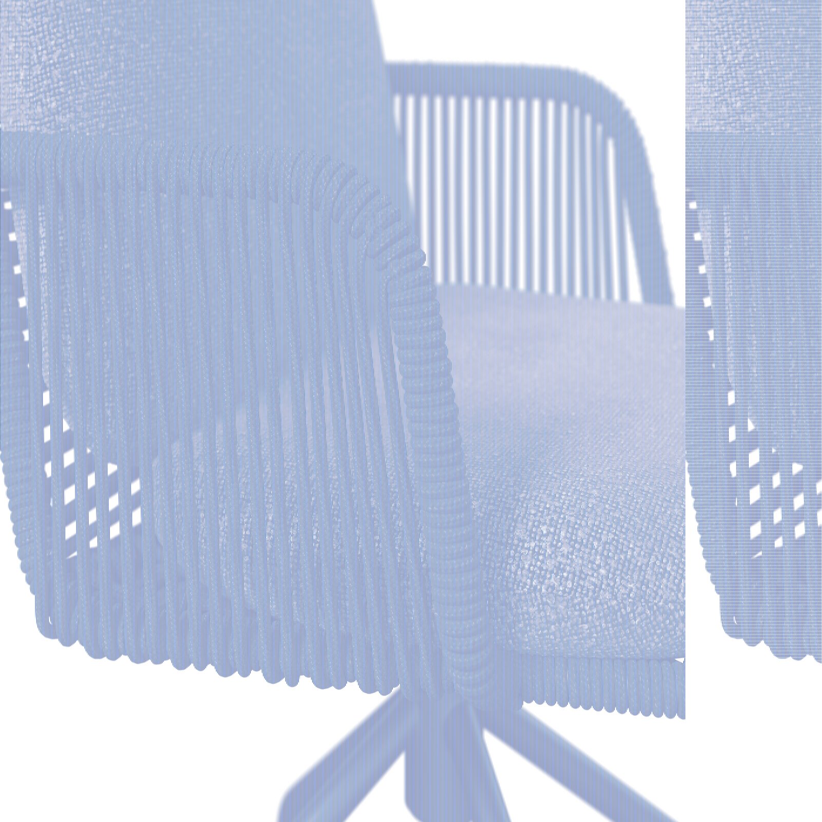 Nahaufnahme eines modernen Armlehnstuhls mit grauem Stoffbezug und schwarzen Seilarmlehnen, seitliche Perspektive