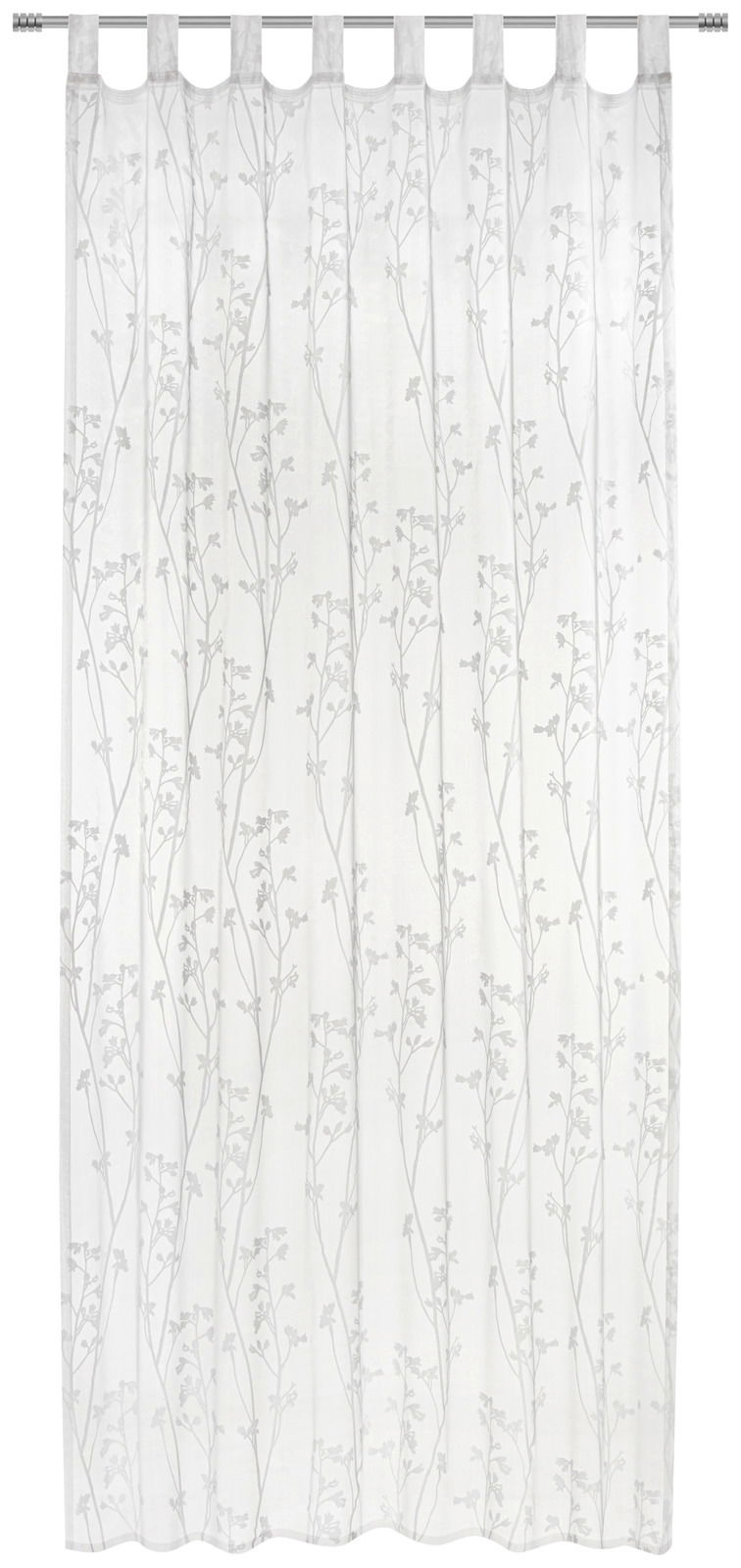 Schlaufenschal Florence mit zartem floralen Muster, frontal aufgenommen.