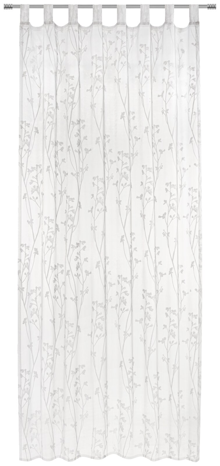 Schlaufenschal Florence mit zartem floralen Muster, frontal aufgenommen.