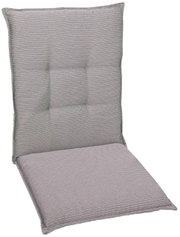 Grijze middenleuningbekleding in zijaanzicht, met het gestructureerde oppervlak en de gestoffeerde zit- en rugleuning.