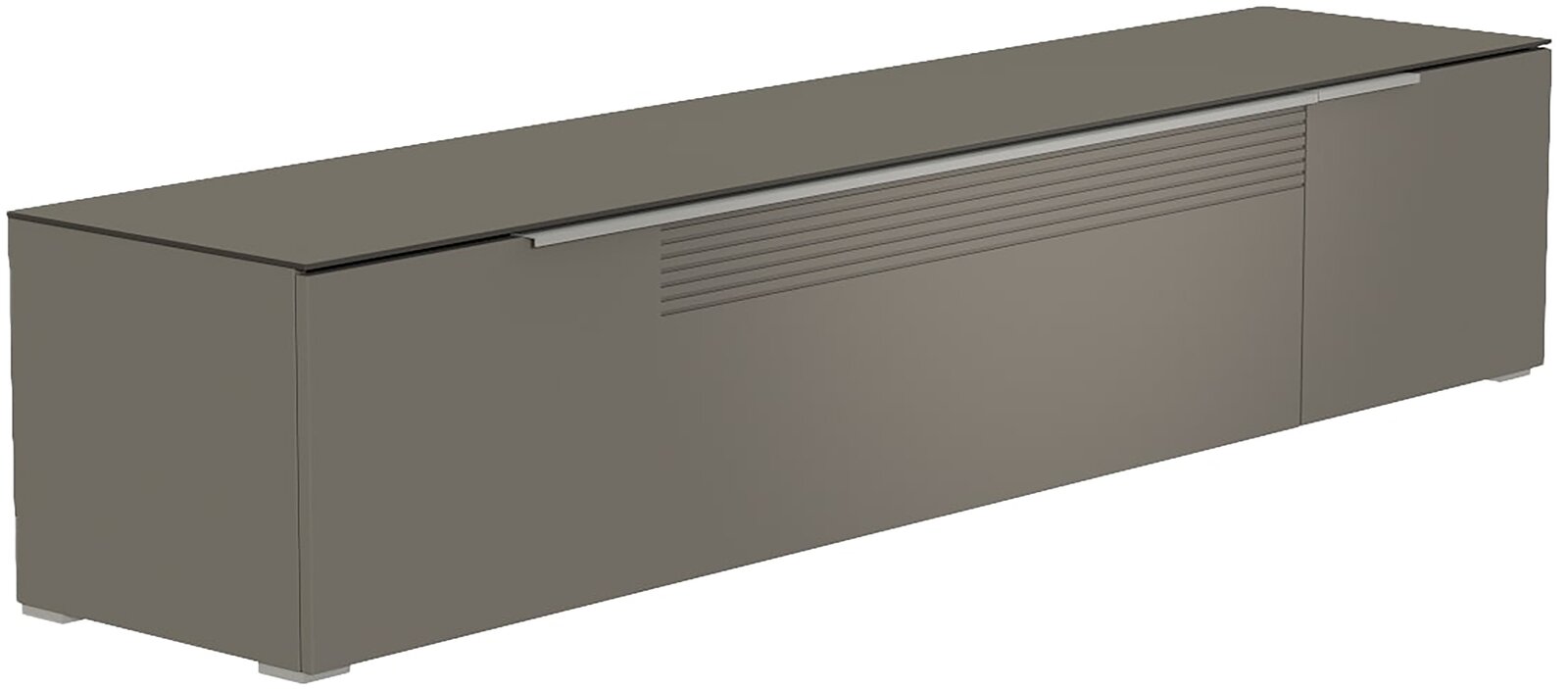 XL TV-Lowboard in moderner, grauer Optik, seitliche Perspektive