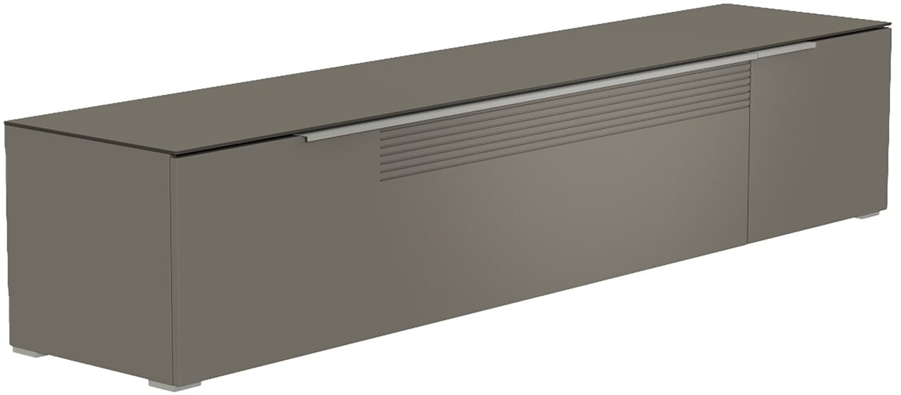 XL TV-Lowboard in moderner, grauer Optik, seitliche Perspektive